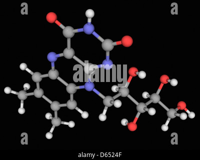 Vitamin B2 Riboflavin Molekül Stockfoto