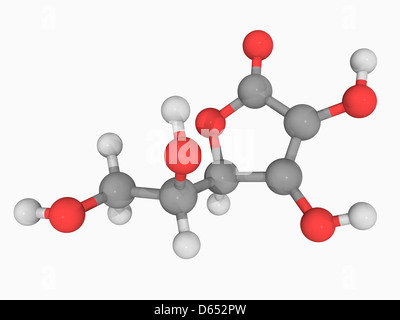 Vitamin C Ascorbinsäure Molekül Stockfoto