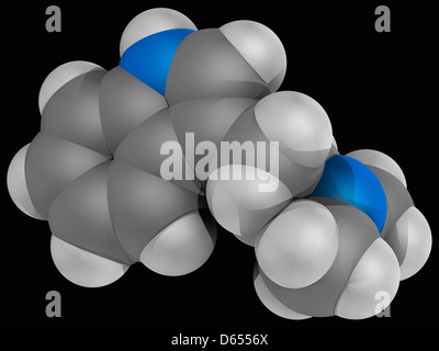 Dimethyltryptamine DMT Wirkstoffmolekül Stockfoto