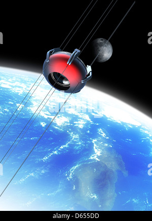 Weltraumlift, artwork Stockfoto