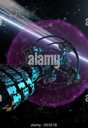 Außerirdisches Raumschiff, artwork Stockfoto