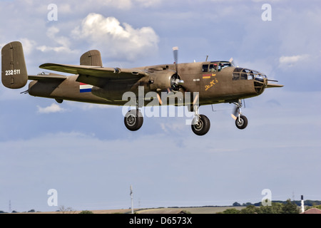 Flugzeug Mitchell B-25 Duxford UK Stockfoto