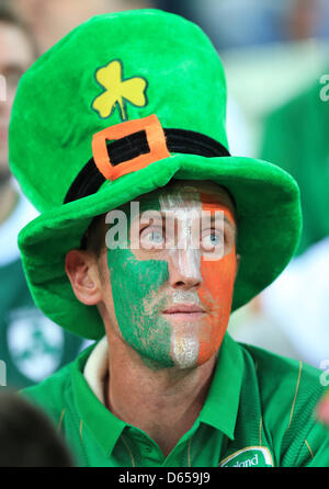 Ein Verfechter von Irland während der UEFA EURO 2012-Gruppe C Fußball match Spanien Vs Italien im Arena Gdansk in Danzig, Polen, 14. Juni 2012. Foto: Jens Wolf Dpa (siehe Kapitel 7 und 8 der http://dpaq.de/Ziovh für die UEFA Euro 2012 Geschäftsbedingungen &) +++(c) Dpa - Bildfunk +++ Stockfoto