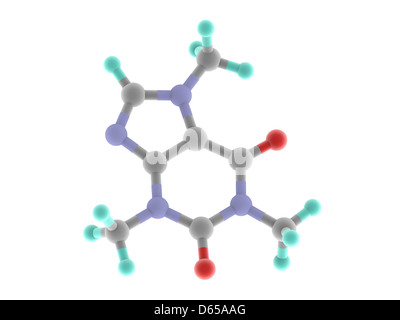 Koffein-Wirkstoffmolekül Stockfoto