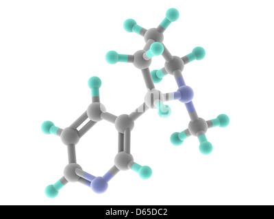 Nikotin-Molekül Stockfoto