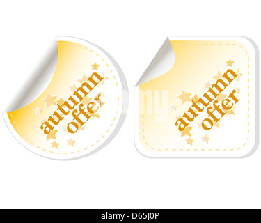 Am besten Herbst bietet Aufkleber set Stockfoto
