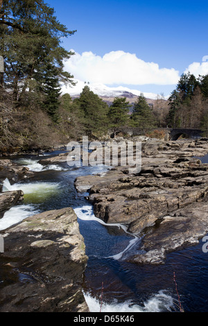 Die Wasserfälle von Dochart Killin Dorf Perthshire Schottland, Vereinigtes Königreich Stockfoto