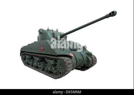 Ein Schnitt aus einer amerikanischen Sherman "Firefly'Tank, isoliert. Während des 2. Weltkrieges verwendet von U.S. & Alliierten Stockfoto