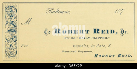 Dieses Bild zeigt eine Druckwerbung für Harpel’s Typograph, die die Art des Unternehmens und die künstlerischen Druckdienstleistungen unterstreicht. Der Schwerpunkt liegt auf den Typografie- und Drucktechniken der damaligen Zeit. Stockfoto