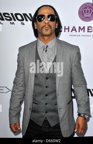 Hollywood, Los Angeles, CA, USA. 11. April 2013. Katt Williams im Ankunftsbereich für SCARY MOVIE 5 Premiere, Cinerama Dome at The Arclight Hollywood. Foto von: Dee Cercone/Everett Collection/Alamy Live-Nachrichten Stockfoto