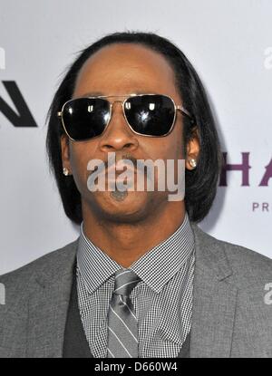 Hollywood, Los Angeles, CA, USA. 11. April 2013. Katt Williams im Ankunftsbereich für SCARY MOVIE 5 Premiere, Cinerama Dome at The Arclight Hollywood. Foto von: Dee Cercone/Everett Collection/Alamy Live-Nachrichten Stockfoto