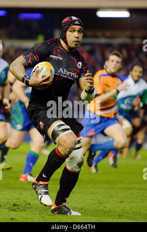 Edinburgh, Schottland. Freitag, 12. April 2013. Netani Talei in Aktion während des Edinburgh V Connacht Rabodirect Pro12 Spiel Murrayfield Stadium. Bildnachweis: Colin Lunn / Alamy Live News Stockfoto