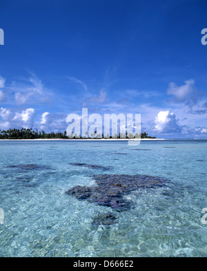 Tropical Island, Aitutaki Atoll, Cook-Inseln, Süd-Pazifik Stockfoto