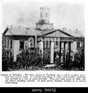 Dieses Bild stammt wahrscheinlich aus einem Text aus dem Jahr 1917 über die Geschichte von Illinois, der lehrreiche Einblicke in die Entwicklung des Bundesstaates, wichtige Ereignisse und den historischen Kontext bietet. Stockfoto