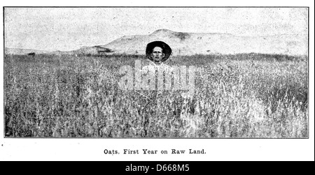 Ein süßes und wohlhabendes Zuhause ist die Grundlage des Glücks. Eine 160 Hektar große Farm kann auf 10 Jahre Zeit billig erhalten werden - genau wie ein Bauverein auf der Shoshone Reservat, Wyoming. 350,000 Hektar für den öffentlichen Eingang durch die Regierung geöffnet .. (1907) Stockfoto