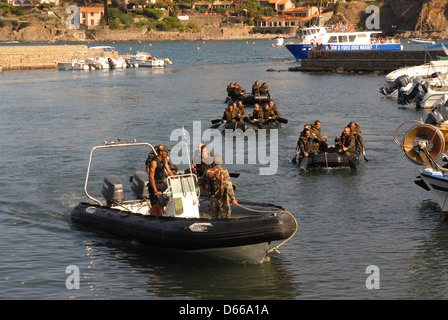 Französische Marine Commando, Collioure, Frankreich. Stockfoto