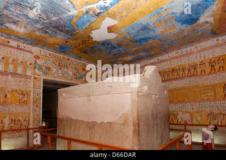 Der Innenraum des Ramses IV KV2 Königsgrab, East Tal der Könige, Luxor (Theben), Ägypten, Afrika Stockfoto