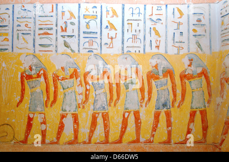 Der Innenraum des Ramses IV KV2 Königsgrab, East Tal der Könige, Luxor (Theben), Ägypten, Afrika Stockfoto
