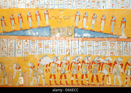 Der Innenraum des Ramses IV KV2 Königsgrab, East Tal der Könige, Luxor (Theben), Ägypten, Afrika Stockfoto