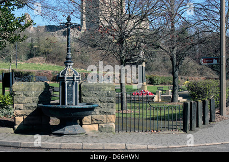 König George V Coronation Lampe und Brunnen in Coronation Park Conisbrough Stockfoto