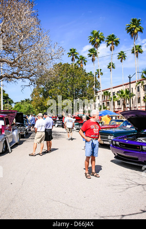 Classic und Custom Car Show in der Innenstadt von Venedig Florida Stockfoto