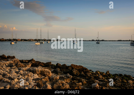 Sonnenuntergang über Sarasota Bay Florida Stockfoto