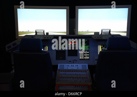 Space Shuttle Trainer Simulator cockpit Stockfoto