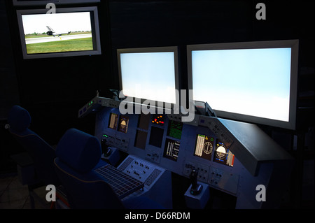 Space Shuttle Trainer Simulator cockpit Stockfoto