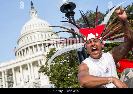 Ein pro Einwanderung Reform Kundgebung am United States Capitol Building. Stockfoto