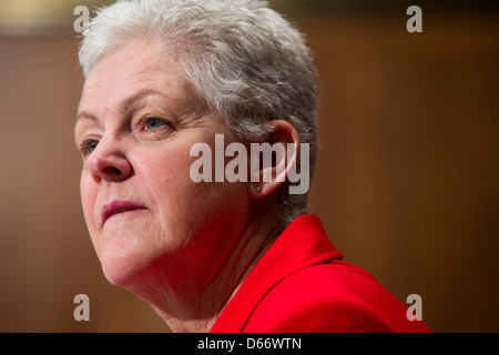 Gina McCarthy während ihrer Anhörung der Environmental Protection Agency (EPA) zu führen. Stockfoto