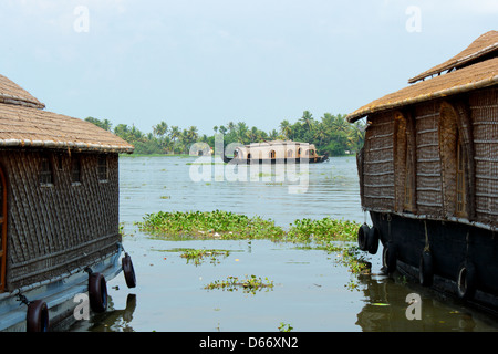 Die Hausboote in Kerala, Südindien Stockfoto