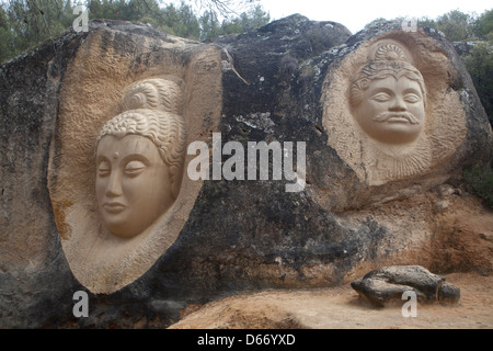 Wald der Gesichter in Guadalajara Stockfoto