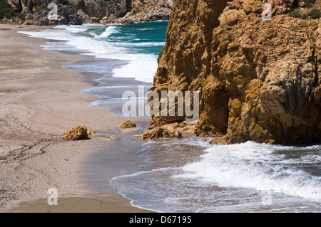 Einsamen Strand an der Küste der Ägäis (Griechenland) Stockfoto