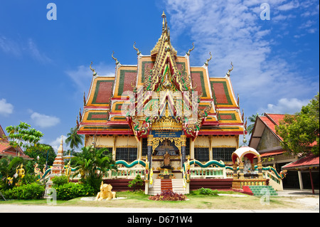 Buddhistische Pagode, Teil des komplexen Wat Plai Laem Tempel auf der Insel Samui. Thailand, Koh Samui Stockfoto