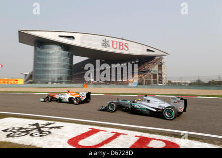 Shanghai, China. 14. April 2013. Motorsport: FIA Formel 1 Weltmeisterschaft 2013, Grand Prix von China. DPA Picture-Alliance/Alamy Live-Nachrichten Stockfoto