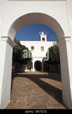 Kirche in Sant Miquel de Balansat, Ibiza, Illes Balears, Spanien Stockfoto