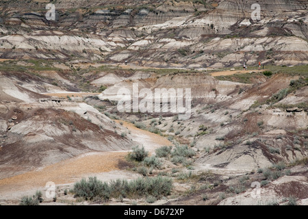 Mit Blick auf Horseshoe Canyon, Drumheller, Alberta, Kanada Stockfoto