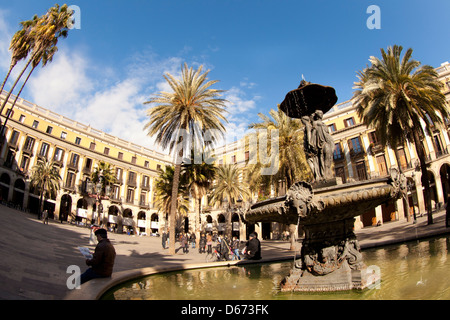 Plaça Reial - Royal Square - Barcelona, Spanien Stockfoto