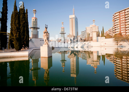 Park von Espanya Industrial im Stadtteil Sants, Barcelona, Spanien Stockfoto