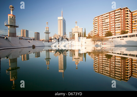 Park von Espanya Industrial im Stadtteil Sants, Barcelona, Spanien Stockfoto