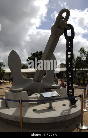 Der Anker von der USS Arizona. Das Schiff wurde in den japanischen Angriff auf Pearl Harbor versenkt. Stockfoto