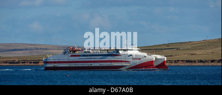 Pentland Ferries Mv Pentalina Ankunft in St Margarets Hope, South Ronaldsay, Orkney Inseln, Schottland Stockfoto