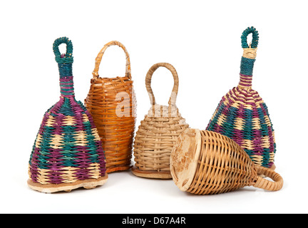 Bunte Caxixi Schüttele-Apparat, traditionellen Afro-brasilianische Musikinstrumente. Stockfoto