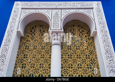 Majorelle Garten, das Museum für islamische Kunst, Marrakesch oder Marrakesch, Marokko. Typische Architektur. Stockfoto