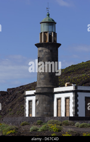 La Palma, Kanarische Inseln - Salinas de Fuencaliente, der Leuchtturm Stockfoto