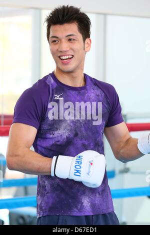 Ryota Murata (JPN), 13. April 2013 - Boxen: Ryota Murata von Japan, während Übung bei Misako Boxing Gym, Tokio, Japan. (Foto: AFLO SPORT) Stockfoto