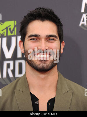 Culver City, Kalifornien, USA 14. April 2013. Tyler Hoechlin kommt für den Mtv Movie Awards 2013 auf den Sony Studios viel los. (Kredit-Bild: © Lisa O'Connor/ZUMAPRESS.com) Stockfoto