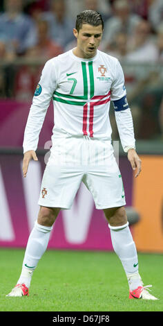 Portugals Cristiano Ronaldo während der UEFA EURO 2012-Viertelfinale Fussball match Tschechien Vs Portugal im Nationalstadion in Warschau, Polen, 21. Juni 2012. Foto: Jens Wolf Dpa (siehe Kapitel 7 und 8 der http://dpaq.de/Ziovh für die UEFA Euro 2012 Geschäftsbedingungen &) Stockfoto