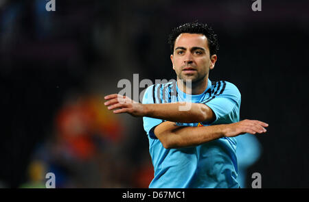 Spaniens Xavi Hernandez während Fußball-UEFA EURO 2012 Viertelfinal-match Spanien Vs Frankreich im Donbass Arena in Donezk, Ukraine, 23. Juni 2012. Foto: Thomas Eisenhuth Dpa (siehe Kapitel 7 und 8 der http://dpaq.de/Ziovh für die UEFA Euro 2012 Geschäftsbedingungen &) Stockfoto