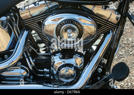 Harley Davidson FLSTC Softail Heritage Classic 2013 Nahaufnahme des neuen Motors 103 Kubikzoll Stockfoto